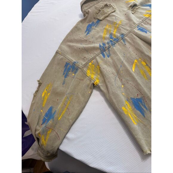 POL Paint Splatter Art To Wear Jacket Shirt Shacket Size Small - Picture 9 of 12